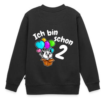 2ème anniversaire mignon chaton chat deux ans - Sweat Premium enfant bio - noir - Dos - AI Model Kid Female (0cm)