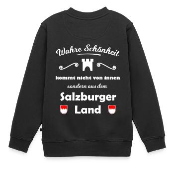 Das schöne Salzburger Land - Kinder Premium Organic Sweatshirt - Schwarz - Hinten - AI Model Kid Female (0cm)