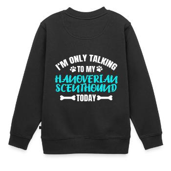 Scenthound hanovrien Hannoverscher Schweißhund - Sweat Premium enfant bio - noir - Dos - AI Model Kid Female (0cm)
