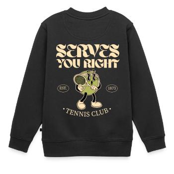 Serves You Right Tennis Club - Kinder Premium Organic Sweatshirt - Schwarz - Hinten - AI Model Kid Female (0cm)
