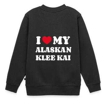 J’adore mon Klee Kai d’Alaska - Sweat Premium enfant bio - noir - Dos - AI Model Kid Female (0cm)