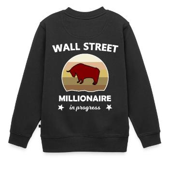 The millionaire and investor - Kids Premium Organic Sweatshirt - black - Back - AI Model Kid Female (0cm)