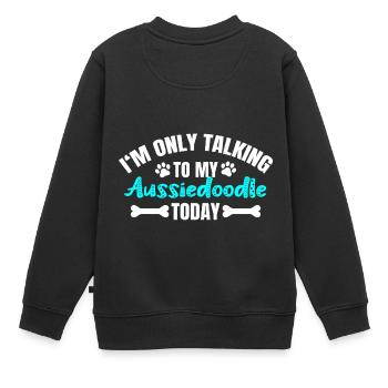 Aussiedoodle Propriétaire Propriétaire - Sweat Premium enfant bio - noir - Dos - AI Model Kid Female (0cm)