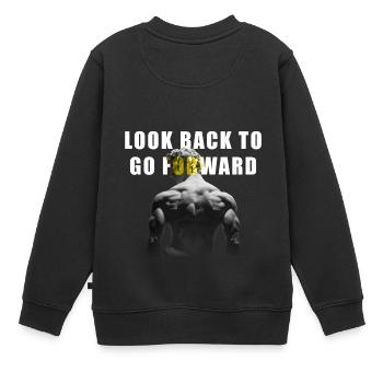 Motivational Sculpture - Kids Premium Organic Sweatshirt - black - Back - AI Model Kid Female (0cm)