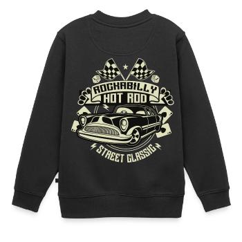 Rockabilly Hot Rod - Kinder Premium Organic Sweatshirt - Schwarz - Hinten - AI Model Kid Female (0cm)
