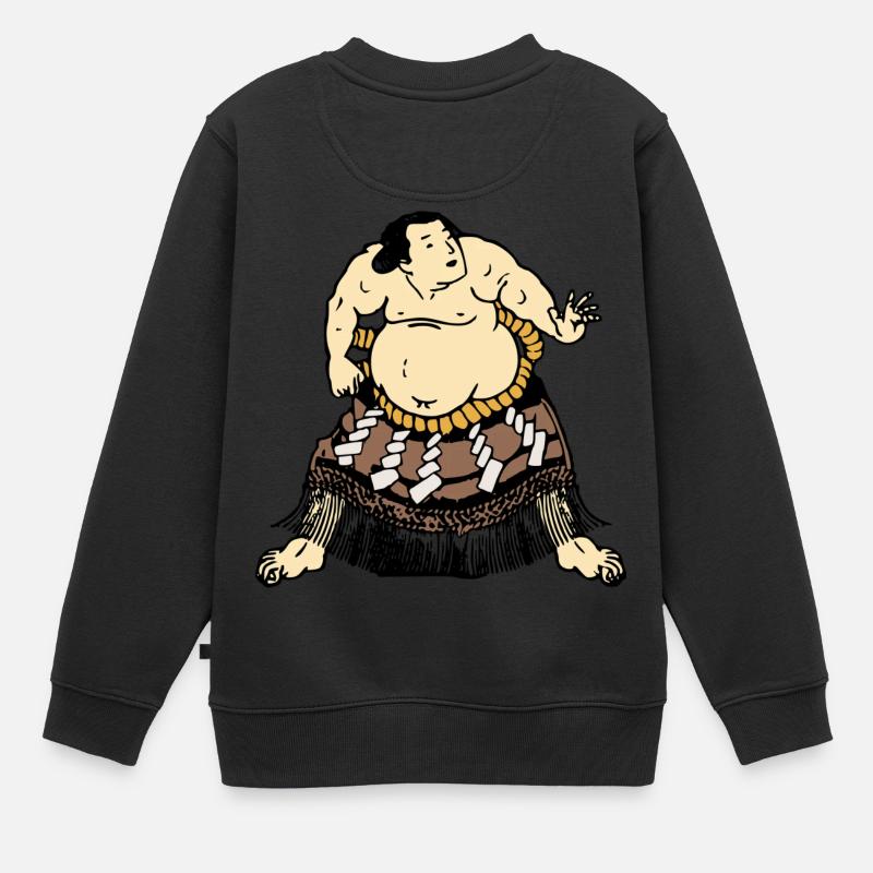 Sumo Ringer - Kinder Premium Organic Sweatshirt - Schwarz