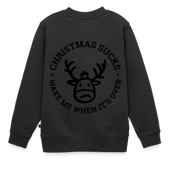 Weihnachten ist zum Kotzen - Kinder Premium Organic Sweatshirt - Schwarz - Hinten - AI Model Kid Female (0cm)
