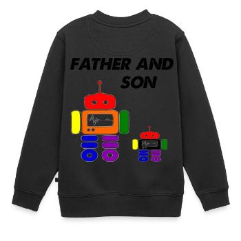 Vater und Sohn - Kinder Premium Organic Sweatshirt - Schwarz - Hinten - AI Model Kid Female (0cm)