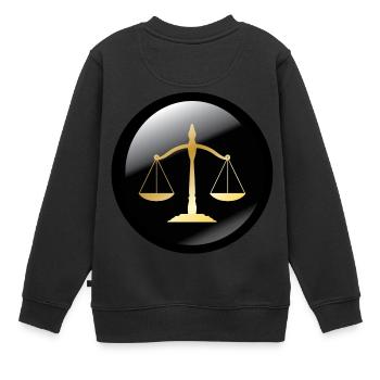 rechtsanwalt anwalt lawyer judge richter law justi - Kinder Premium Organic Sweatshirt - Schwarz - Hinten - AI Model Kid Female (0cm)