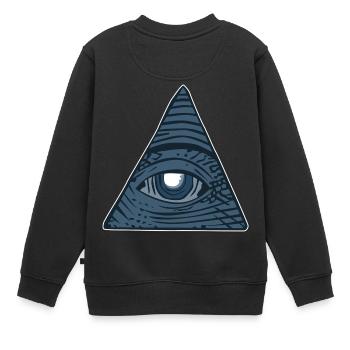 Illuminati - Kinder Premium Organic Sweatshirt - Schwarz - Hinten - AI Model Kid Female (0cm)