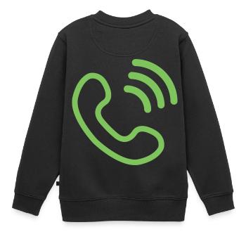 téléphone téléphone mobile retro15 radio téléphone mobile - Sweat Premium enfant bio - noir - Dos - AI Model Kid Female (0cm)
