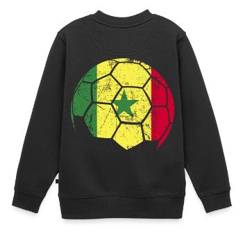 Senegal Soccer Ball Fußball - Kinder Premium Organic Sweatshirt - Schwarz - Hinten - AI Model Kid Female (0cm)