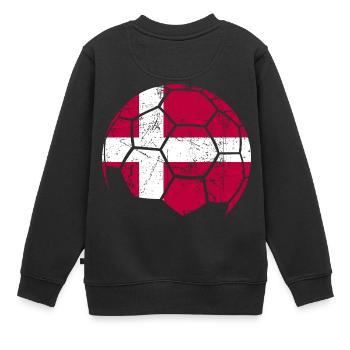 Denmark Soccer Ball Fußball - Kinder Premium Organic Sweatshirt - Schwarz - Hinten - AI Model Kid Female (0cm)