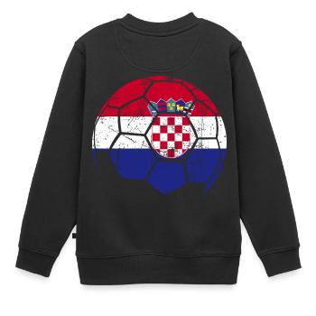 Croatia Soccer Ball Fußball - Kinder Premium Organic Sweatshirt - Schwarz - Hinten - AI Model Kid Female (0cm)