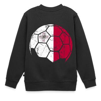 Malta Soccer Ball Fußball - Kinder Premium Organic Sweatshirt - Schwarz - Hinten - AI Model Kid Female (0cm)