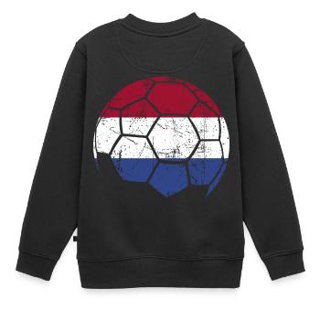 Netherlands Soccer Ball Fußball - Kinder Premium Organic Sweatshirt - Schwarz - Hinten - AI Model Kid Female (0cm)