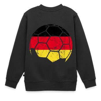 Germany Soccer Ball Fußball - Kinder Premium Organic Sweatshirt - Schwarz - Hinten - AI Model Kid Female (0cm)
