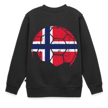 Norway Soccer Ball Fußball - Kinder Premium Organic Sweatshirt - Schwarz - Hinten - AI Model Kid Female (0cm)