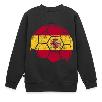 Spain Soccer Ball Fußball - Kinder Premium Organic Sweatshirt - Schwarz - Hinten - AI Model Kid Female (0cm)