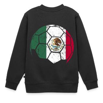 Mexico Soccer Ball Fußball - Kinder Premium Organic Sweatshirt - Schwarz - Hinten - AI Model Kid Female (0cm)