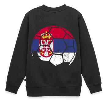 Serbia Soccer Ball Fußball - Kinder Premium Organic Sweatshirt - Schwarz - Hinten - AI Model Kid Female (0cm)