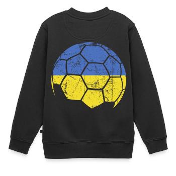 Ukraine Soccer Ball Fußball - Kinder Premium Organic Sweatshirt - Schwarz - Hinten - AI Model Kid Female (0cm)