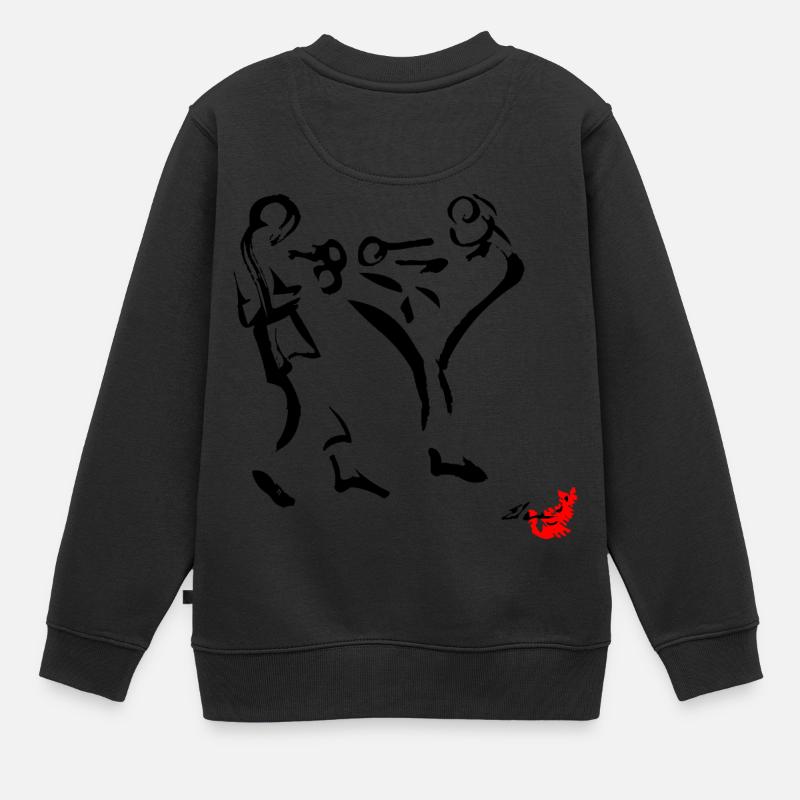 MUAY THAI, BOXE THAI, BOXE THAI, - Sweat Premium enfant bio - noir