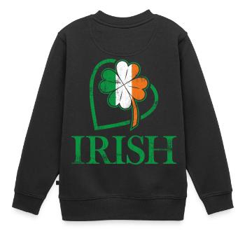 Ich liebe Irland und irische Zeichen und Farben - Kinder Premium Organic Sweatshirt - Schwarz - Hinten - AI Model Kid Female (0cm)