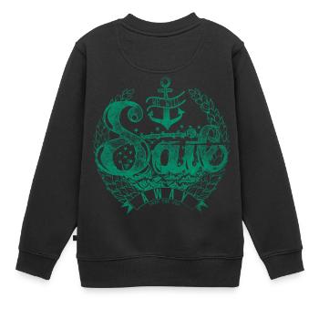 Segel weg2 - Kinder Premium Organic Sweatshirt - Schwarz - Hinten - AI Model Kid Female (0cm)