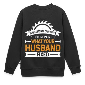 Tischler Hemd Professional Carpenter Geschenk-T-Shirt - Kinder Premium Organic Sweatshirt - Schwarz - Hinten - AI Model Kid Female (0cm)