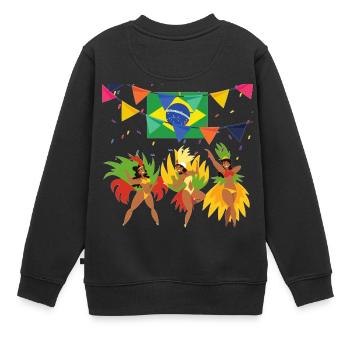 Samba Parade-Brazil - Sweat Premium enfant bio - noir - Dos - AI Model Kid Female (0cm)