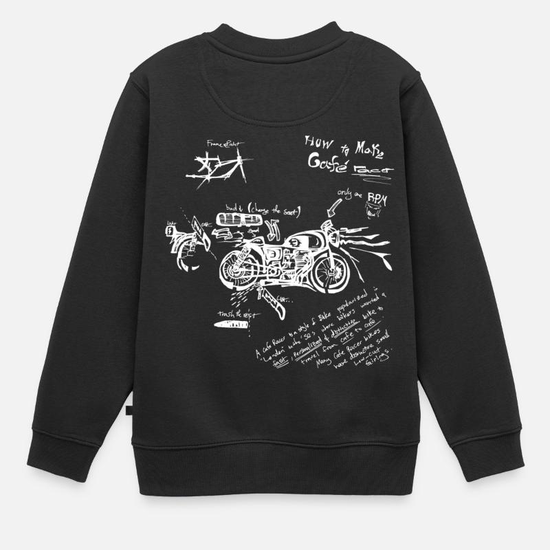 café racer - Sweat Premium enfant bio - noir