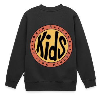 Kids Alltag Kindheit - Kinder Premium Organic Sweatshirt - Schwarz - Hinten - AI Model Kid Female (0cm)