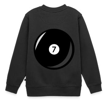 Billardkugel 7 schwarze Billard sieben - Kinder Premium Organic Sweatshirt - Schwarz - Hinten - AI Model Kid Female (0cm)
