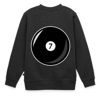 Billardkugel 7 schwarz Billard sieben - Kinder Premium Organic Sweatshirt - Schwarz - Hinten - AI Model Kid Female (0cm)