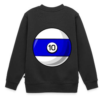 Billardkugel 10 blau Billard zehn - Kinder Premium Organic Sweatshirt - Schwarz - Hinten - AI Model Kid Female (0cm)