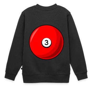 Billardkugel 3 rot Billard drei - Kinder Premium Organic Sweatshirt - Schwarz - Hinten - AI Model Kid Female (0cm)