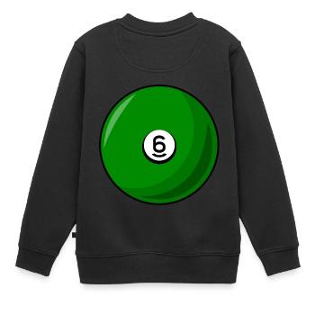 Billardkugel 6 grün Billard sechs - Kinder Premium Organic Sweatshirt - Schwarz - Hinten - AI Model Kid Female (0cm)