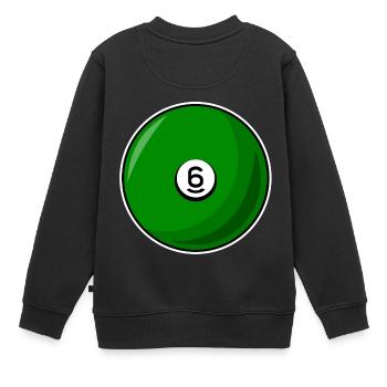 Billardkugel 6 grün Billard sechs - Kinder Premium Organic Sweatshirt - Schwarz - Hinten - AI Model Kid Female (0cm)