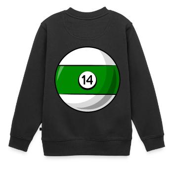 Billardkugel 14 grün Billard vierzehn - Kinder Premium Organic Sweatshirt - Schwarz - Hinten - AI Model Kid Female (0cm)