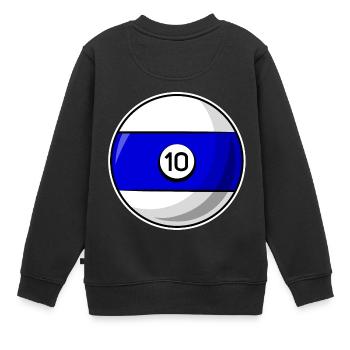 Billardkugel 10 blau Billard zehn - Kinder Premium Organic Sweatshirt - Schwarz - Hinten - AI Model Kid Female (0cm)