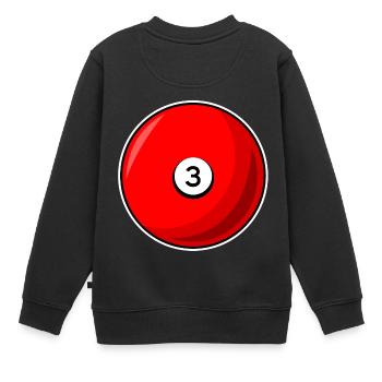 Billardkugel 3 rot Billard drei - Kinder Premium Organic Sweatshirt - Schwarz - Hinten - AI Model Kid Female (0cm)