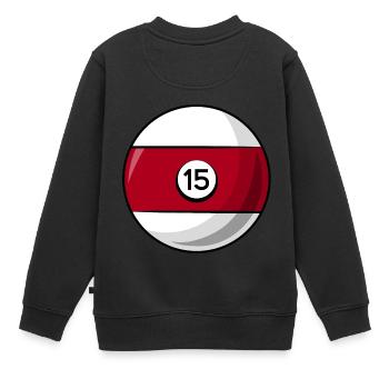 Billardkugel 15 dunkelrot Billard fünfzehn - Kinder Premium Organic Sweatshirt - Schwarz - Hinten - AI Model Kid Female (0cm)