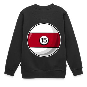 Billardkugel 15 dunkelrot Billard fünfzehn - Kinder Premium Organic Sweatshirt - Schwarz - Hinten - AI Model Kid Female (0cm)