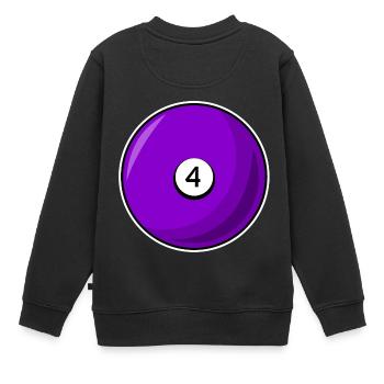 Billardkugel 4 violett Billard vier - Kinder Premium Organic Sweatshirt - Schwarz - Hinten - AI Model Kid Female (0cm)