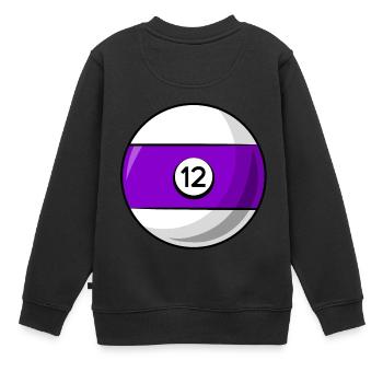 Boule de billard 12 Billard violet douze - Sweat Premium enfant bio - noir - Dos - AI Model Kid Female (0cm)