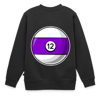 Boule de billard 12 Billard violet douze - Sweat Premium enfant bio - noir - Dos - AI Model Kid Female (0cm)