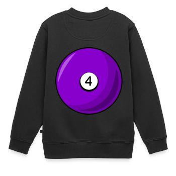 Billardkugel 4 violett Billard vier - Kinder Premium Organic Sweatshirt - Schwarz - Hinten - AI Model Kid Female (0cm)