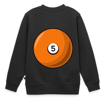 Billardkugel 5 orange Billard fünf - Kinder Premium Organic Sweatshirt - Schwarz - Hinten - AI Model Kid Female (0cm)