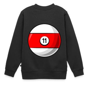 Boule de billard 11 billard rouge onze - Sweat Premium enfant bio - noir - Dos - AI Model Kid Female (0cm)